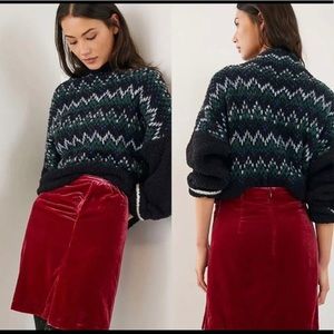 Anthropologie Velvet Mini Skirt- NWT